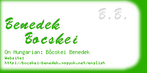 benedek bocskei business card