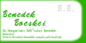 benedek bocskei business card